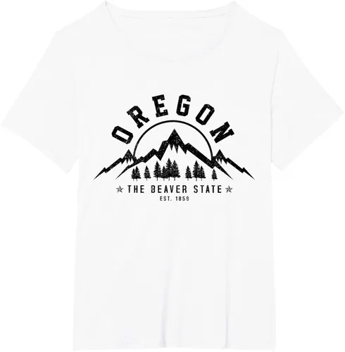 Vista 52 de Oregon The Beaver State Est. 1859 Vintage Mountains - Camiseta de regalo, gris, S