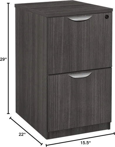 Vista 3 de Regency Legacy - Archivador lateral de madera con 2 cajones, color gris ceniza