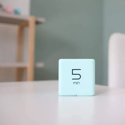 Vista 7 de mooas Temporizador de cubo menta (1,3,5 y 10 minutos) y blanco (5,15,30 y 60 minutos) y coral (10, 30, 50 y 60 minutos), temporizador para estudiar