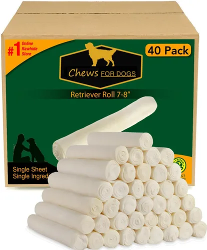 Vista 2 de Rollo masticable para perros Retriever de 7 a 8 pulgadas. Extra grueso (paquete de 80)