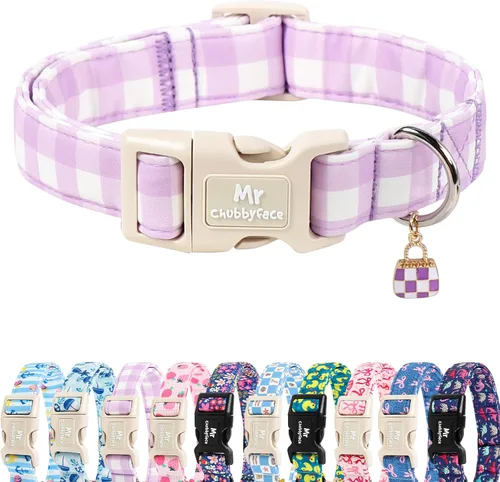 Vista 57 de MR.CHUBBYFACE· Collar de perro de San Valentín azul, lindo collar de cachorro con lazo azul, collar ajustable de algodón para mascotas con hebilla