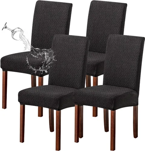 Vista 30 de Genina Fundas impermeables para sillas de comedor, cocina, fundas para sillas de comedor Parson (beige, 2 unidades)