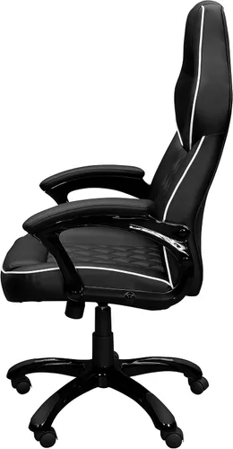 Vista 11 de Techni Mobili Silla ejecutiva de piel sintética con reposabrazos acolchados, silla de oficina de estilo de carreras ajustable en altura con control