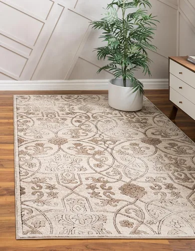 Vista 5 de Unique Loom Rushmore Collection - Alfombra de área Washington (2 pies x 5 pies 1 pulgada, beige oscuro/beige)