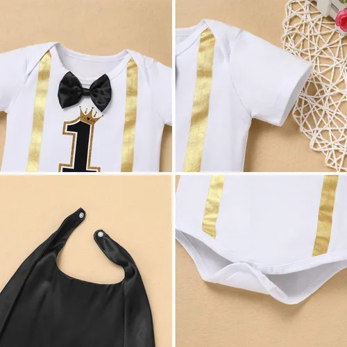 Vista 6 de ODASDO Conjunto de ropa de 4 piezas con diseño de princesa para bebé niño