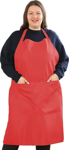 Vista 10 de Delantales de talla grande para mujer, con bolsillos, duradero, largo, ajustable, babero para cocina