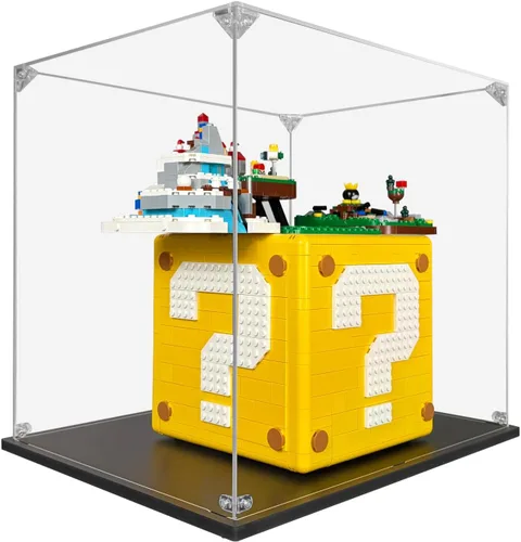 Vista 2 de Acrylic Display Case Compatible for LEGO Super Mario 64 Question Mark Block #71395, Dustproof Display Case (Case Only) (Lego Sets are NOT Included)