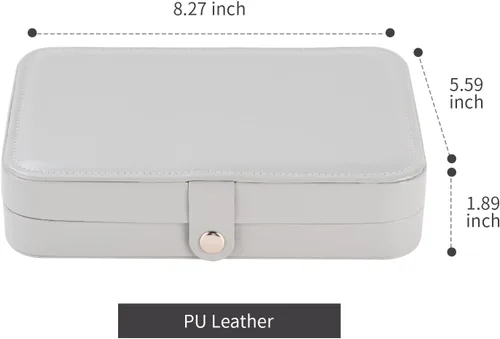 Vista 7 de Smileshe Joyero para mujeres y niñas, estuche organizador de viaje pequeño de piel sintética, cajas de almacenamiento portátil para anillos, aretes