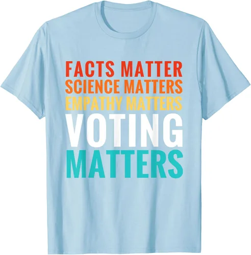 Vista 60 de Facts Matter Science Matters Voting Matters - Camiseta demócrata liberal, Negro, S