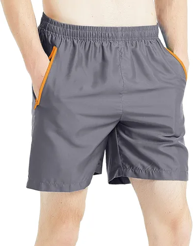 Vista 3 de MADHERO Traje de baño para hombre con bolsillos con cremallera, secado rápido, forro de malla