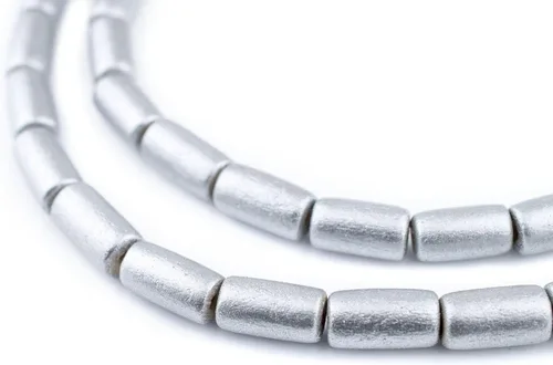 Vista 7 de TheBeadChest - Cuentas de madera natural de tubo azul azul (0.591 x 0.315 in): hilo de cuentas de madera ecológico orgánico para hacer joyas