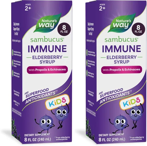 Vista 9 de Nature's Way Sambucus - Jarabe inmunológico de saúco para niños con equinácea y propóleos, apoyo inmunológico*, sabor a bayas, 4 onzas líquidas