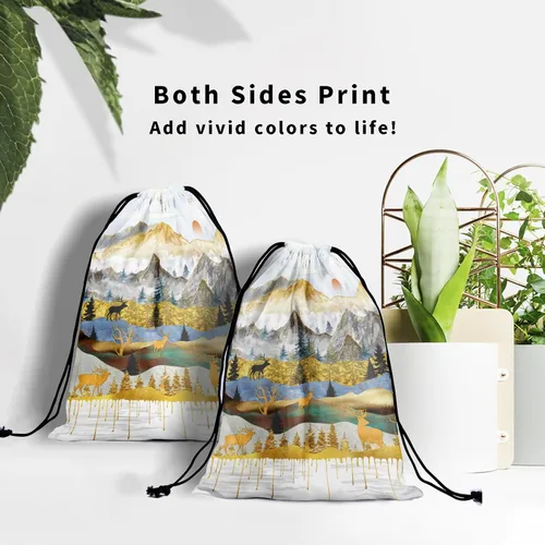 Vista 175 de Bolsa de agarre de gimnasia de piel de animal, bolsa de gimnasia con cordón ajustable, bolsa de cuerda para fauna silvestre, Mariposas Galaxy