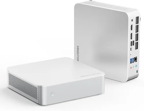 Vista 17 de MINISFORUM Mini PC M1 Plus Intel Core i5-12600H (12C/16T, hasta 4.5GHz), computadora de escritorio SSD DDR5 de 16 GB de 512 GB, salida triple
