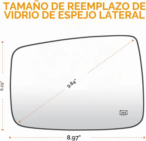 Vista 5 de Espejo lateral izquierdo de repuesto para Dodge Ram 1500 2500 2009-2010, para Ram 1500 2500 2011-2018, lentes de espejo calefactables de repuesto