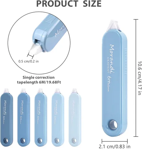 Vista 2 de 5 cintas correctoras estéticas, cinta extraíble blanca, de secado rápido, corrección instantánea, fácil de usar para suministros de oficina escolar