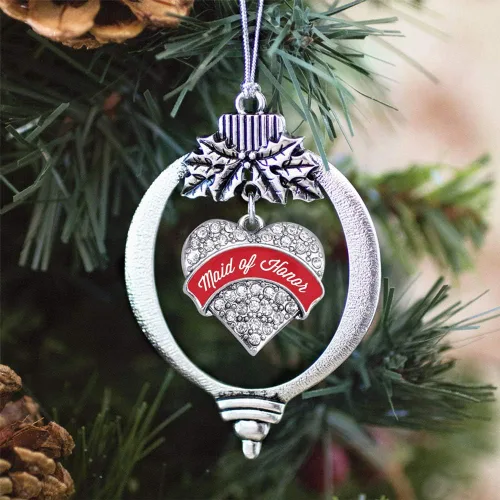 Vista 220 de Inspired Silver - Adorno con dije de hermana gemela - Adornos navideños de plata con circonitas cúbicas