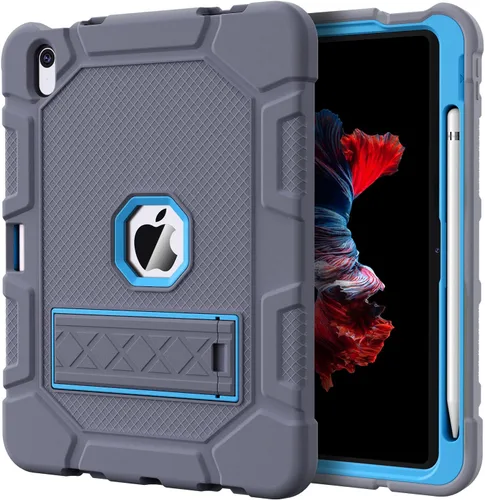 Vista 17 de Azzsy Funda para iPad 10.ª generación de 10.9 pulgadas, 2022, soporte integrado para lápiz Apple, funda protectora resistente a prueba de golpes