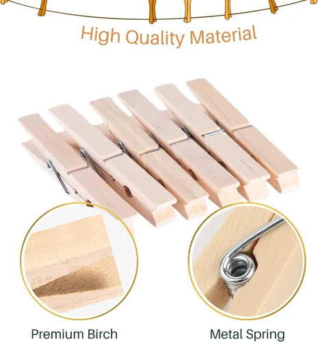 Vista 3 de LOTIMOYIA Pinzas de madera para ropa, 3.55 pulgadas, paquete de 46