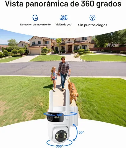 Vista 7 de LongPlus AOV WiFi Outdoor Security Camera, Dual Lens, 2K+2K