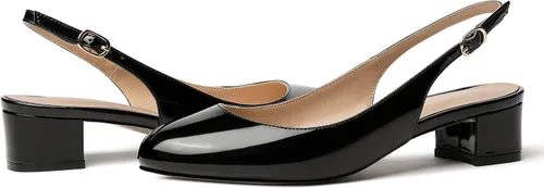 Vista 6 de MODENCOCO Zapatos de tacón bajo grueso con correa de tobillo para mujer, con puntera redonda, 1.5 pulgadas