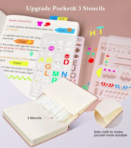 Vista 5 de Ansopu Cuaderno de puntos, 360 páginas numeradas, cuadrícula de puntos, de 8.5 x 11 pulgadas, papel de punto de 3.53 oz/m², tapa dura gruesa