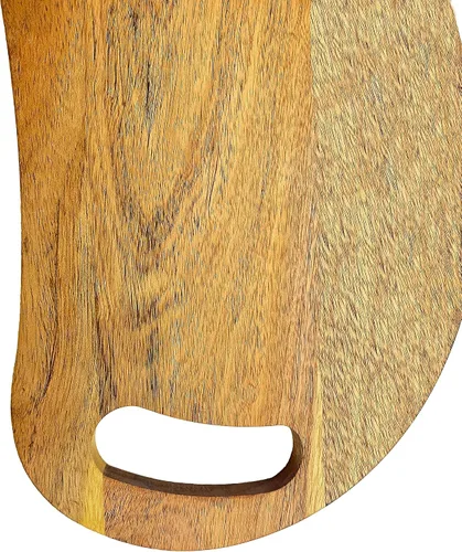 Vista 5 de Divertida tabla de cortar de madera con forma de gato para cocina con asa, 8 pulgadas de largo x 15.25 pulgadas de ancho, tabla de servir