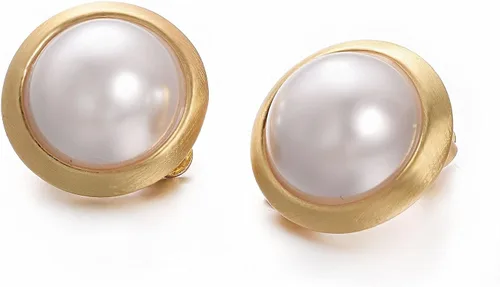 Vista 10 de Yoursfs Clip on Earrings for Women Round Faux Pearl Earrings Clipon 18K Gold Plated Non Pierced Earring Jewelry