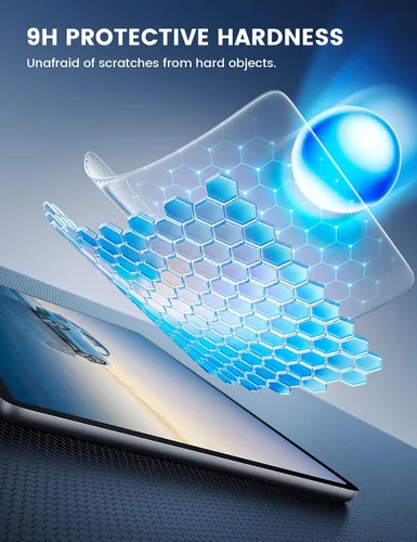 Vista 4 de Lamicall Protector de pantalla para Tesla Model Y (2020-2024) y Model 3 (2017-2023) – [antiarañazos y huellas dactilares] [dureza 9H] Protector