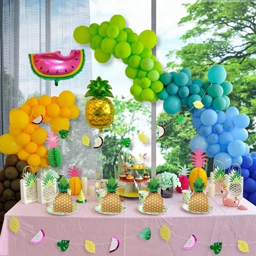 Vista 4 de Suponey Cajas grandes de regalo de piña, cajas de regalo de piña, caja de dulces 3D para decoración hawaiana y de fiesta de cumpleaños (20 unidades)