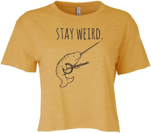 Vista 11 de Women's Screen Printed Crop Tee, Shirts With Sayings