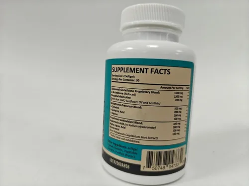 Vista 3 de Zeylamum Cápsulas blandas de glutatión liposomal de 2400 MG, absorción máxima, forma activa reducida de L-glutatión (GSH), con ácido hialurónico