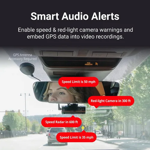Vista 9 de Thinkware Dash Cam, F70 PRO - 1080p FHD, Wi-Fi, modo de estacionamiento inteligente con visión súper nocturna, microSD de 32 GB