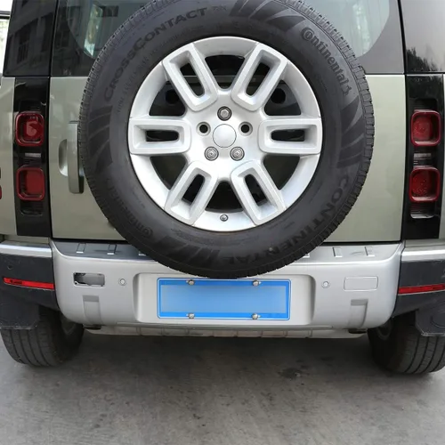 Vista 5 de Cubierta protectora de placa de protección de parachoques trasero exterior de acero inoxidable para Land Rover Defender 110 2020 2021 Accesorios
