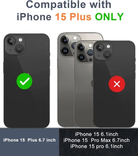 Vista 2 de Diseño para iPhone 15 Plus Funda impermeable de 6.7 pulgadas, cuerpo completo protector a prueba de golpes a prueba de polvo para iPhone 15 Plus