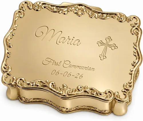 Vista 19 de Cherished Moments Joyero rectangular de dedicación de bebé personalizado Dedicación de plata