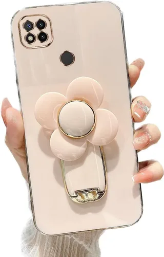 Vista 81 de Miagon - Funda con soporte para Xiaomi Redmi A1, galvanizado suave TPU protector delgado a prueba de golpes con molinete giratorio soporte de flores