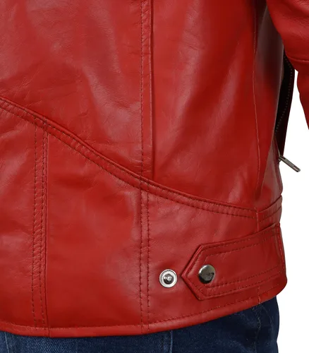 Vista 27 de Lambskin Leather Jacket for Men - Vintage Distressed Brown Biker Coat