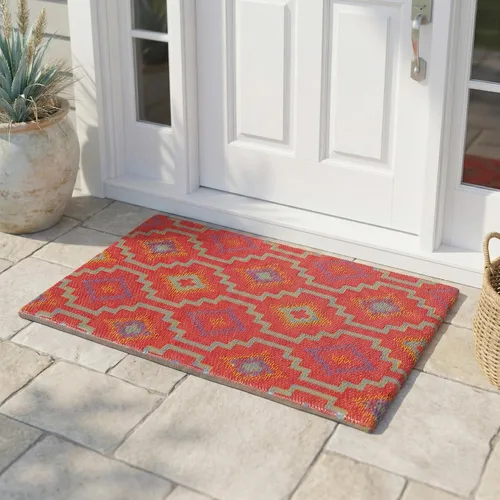 Vista 48 de Fab Habitat - Alfombra de exterior azteca, impermeable, resistente a la decoloración, sin arrugas, plástico reciclado de primera calidad, a rayas