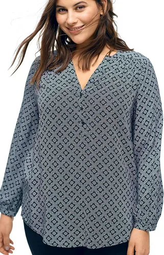 Vista 5 de ellos Túnica Henley con cuello de muesca para mujer de talla grande
