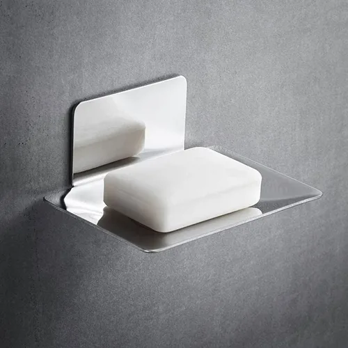 Vista 3 de Jabonera autoadhesiva para ducha, barra de acero inoxidable, soporte para jabón, platos para baño, cocina