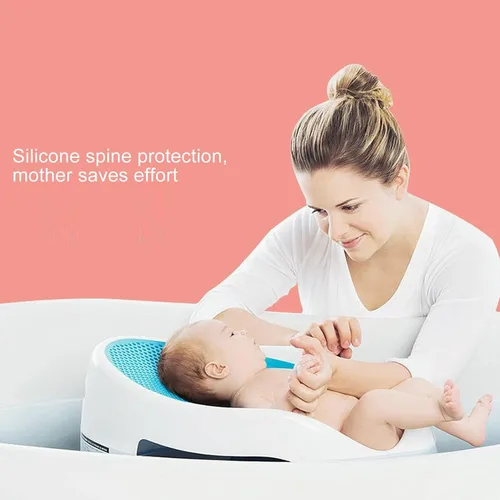 Vista 3 de Soporte de baño para bebé, soporte para tina de baño, soporte de baño para bañera o fregadero, soporte de apoyo de silicona suave, red de baño