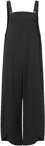 Vista 6 de Mywinway Overol de verano para mujer, overol de pierna ancha, informal, holgado