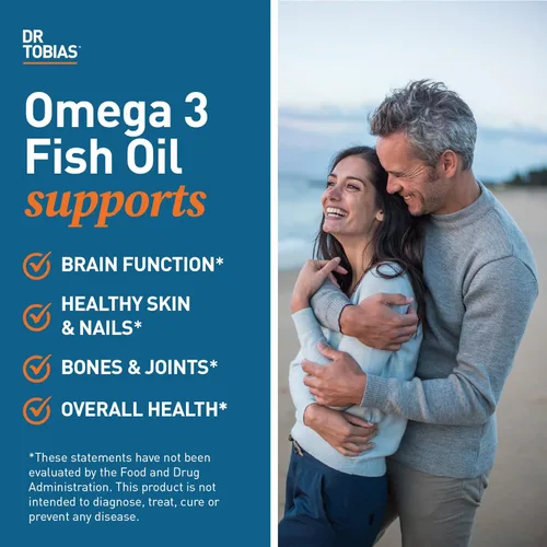 Vista 4 de Dr. Tobias Aceite de pescado Omega 3 y multivitamínico para adultos incluye probióticos y enzimas a base de plantas que promueven la salud general
