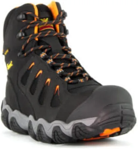 Vista 4 de Thorogood Crosstrex - Botas de senderismo impermeables de 6 pulgadas con punta de seguridad para hombre, cuero transpirable de primera calidad