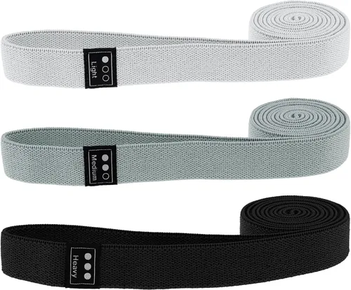 Vista 8 de Fabric Resistance Bands - 3-Pack Set, Long Cloth Exercise Bands for Home Workout Strength Training, Yoga & Pilates with Storage Bag
