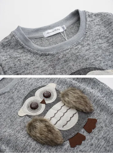 Vista 4 de Sudaderas con capucha para niñas y niños con capucha de búho lindo