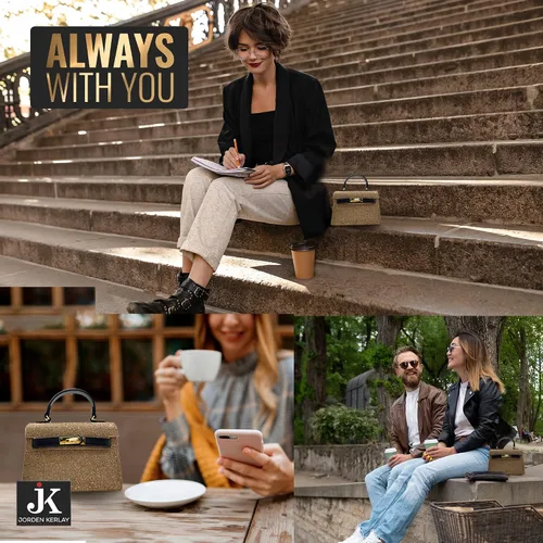 Vista 6 de JORDEN KERLAY Bolso de mano pequeñobolso para mujer Bolso de mano dorado bolso de hombro con asa superior Bolsa dorada estética de diseñador