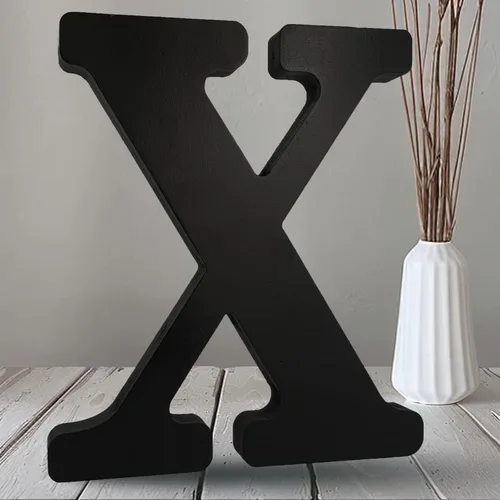 Vista 31 de AOCEAN Letras de madera negra de 10 pulgadas, letras de madera sin terminar para Halloween, letras decorativas de pie, rebanadas, decoración