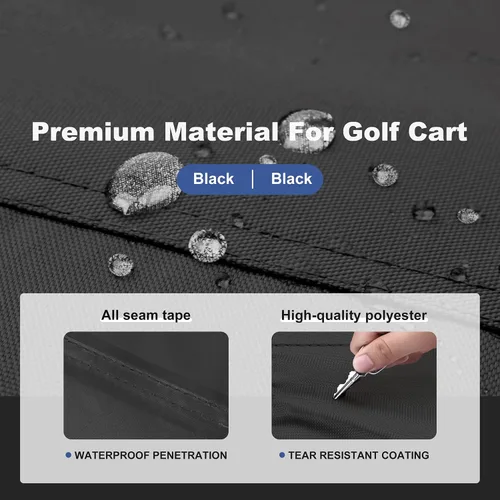 Vista 5 de Explore Land Funda impermeable para carrito de golf universal, compatible con la mayoría de marcas, para 2/4/6 pasajeros